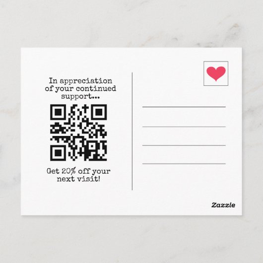 Farbenfrohe Retro QR Code Business Vielen Dank Postkarte (Rückseite)