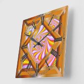 Farbenfrohe Retro Quadratische Wanduhr (Winkel)