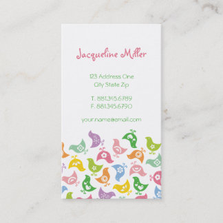Farbenfrohe Retro Rainbow Chicks Muster Whimsical Visitenkarte