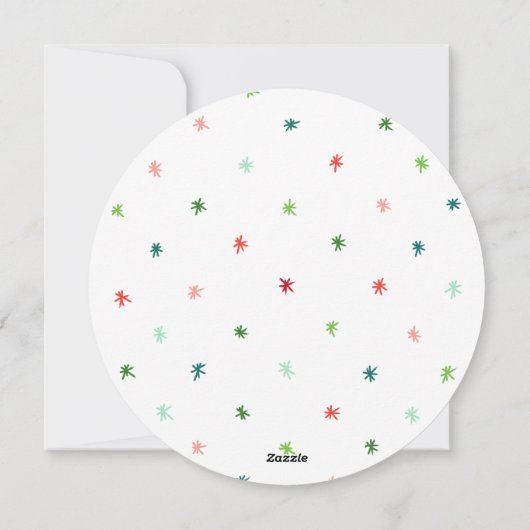 Farbenfrohe Retro Rainbow Circle Foto Weihnachten (Rückseite)