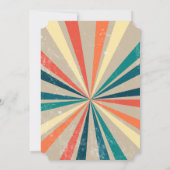 Farbenfrohe Retro-Rainbow-Sonnenbrust-Hochzeit Einladung (Rückseite)