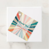 Farbenfrohe Retro-Rainbow-Sonnenbrust-Hochzeit Geschenkanhänger (Beispiel)