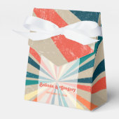 Farbenfrohe Retro-Rainbow-Sonnenbrust-Hochzeit Geschenkschachtel (Vorderseite)