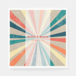 Farbenfrohe Retro-Rainbow-Sonnenbrust-Hochzeit Serviette