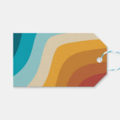 Farbenfrohe Retro-Regenbogen-Abstrakte Wellen Geschenkanhänger (Vorderseite (Horizontal))
