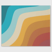 Farbenfrohe Retro-Regenbogen-Abstrakte Wellen Geschenkpapier (Flach)