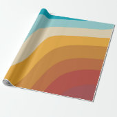 Farbenfrohe Retro-Regenbogen-Abstrakte Wellen Geschenkpapier (Ungerollt)