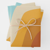 Farbenfrohe Retro-Regenbogen-Abstrakte Wellen Geschenkpapier Set (Beispiel)