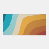 Farbenfrohe Retro-Regenbogen-Abstrakte Wellen Schreibtischunterlage (Vorderseite)