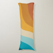 Farbenfrohe Retro-Regenbogen-Abstrakte Wellen Seitenschläferkissen (Vorderseite Vertikal)