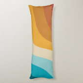 Farbenfrohe Retro-Regenbogen-Abstrakte Wellen Seitenschläferkissen (Rückseite (Vertikal))