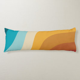 Farbenfrohe Retro-Regenbogen-Abstrakte Wellen Seitenschläferkissen