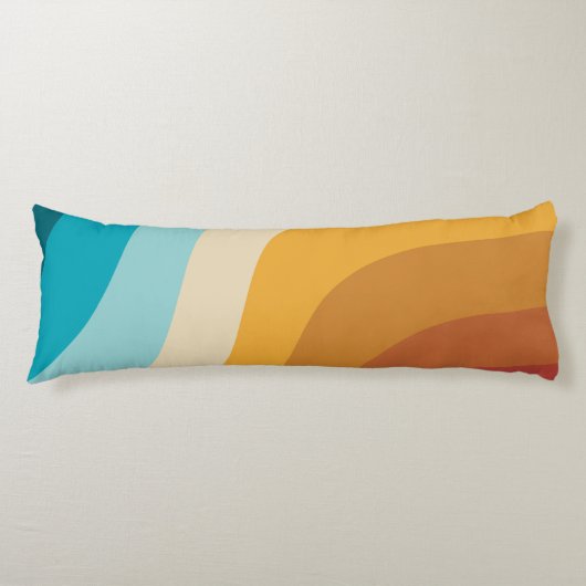 Farbenfrohe Retro-Regenbogen-Abstrakte Wellen Seitenschläferkissen (Vorderseite)