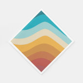 Farbenfrohe Retro-Regenbogen-Abstrakte Wellen Serviette (Ecke)