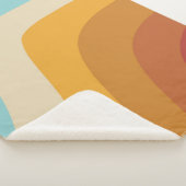 Farbenfrohe Retro-Regenbogen-Abstrakte Wellen Sherpadecke (3/4)