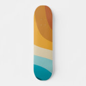Farbenfrohe Retro-Regenbogen-Abstrakte Wellen Skateboard (Vorne)
