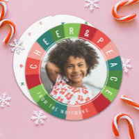 Farbenfrohe Retro-Regenbogen-Kreis-Weihnachtsfotos
