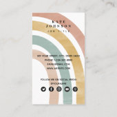 Farbenfrohe Retro-Regenbogen QR Code Social Media Visitenkarte (Rückseite)