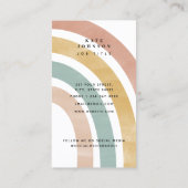 Farbenfrohe Retro-Regenbogen QR Code Social Media Visitenkarte (Rückseite)