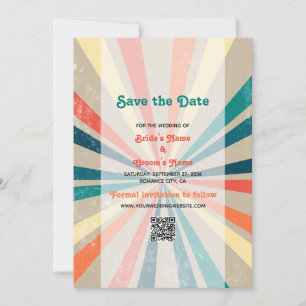 Farbenfrohe Retro-Regenbogen-Sonnenbrille-QR-Code  Save The Date