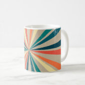Farbenfrohe Retro-Regenbogen-Sonnenbrust Kaffeetasse (VorderseiteRechts)