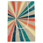 Farbenfrohe Retro-Regenbogen-Sonnenbrust Mittlere Geschenktüte (Rückseite)