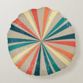 Farbenfrohe Retro-Regenbogen-Sonnenbrust Rundes Kissen (Rückseite)