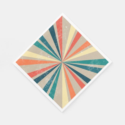 Farbenfrohe Retro-Regenbogen-Sonnenbrust Serviette (Ecke)