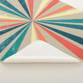 Farbenfrohe Retro-Regenbogen-Sonnenbrust Sherpadecke (3/4)