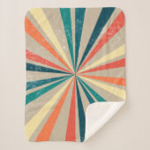 Farbenfrohe Retro-Regenbogen-Sonnenbrust Sherpadecke (Vorderseite)