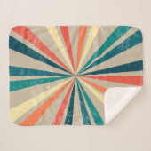 Farbenfrohe Retro-Regenbogen-Sonnenbrust Sherpadecke (Vorderseite (Horizontal))