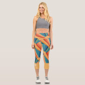 Farbenfrohe Retro-Regenbogen Sunbury Custom Pickle Capri Leggings (Vorderseite)