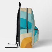 Farbenfrohe Retro-Regenbogen-Wellen - Personalisie Bedruckter Rucksack (Links)