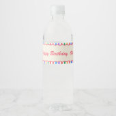 Farbenfrohe Retro-Regenbogenfarben Wasser Etikett (Vorderseite)