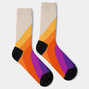 Farbenfrohe Retro-Regenbogenkunst Socken