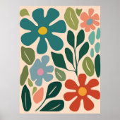 Farbenfrohe Retro Ristorante da Valentino Blume Poster (Vorne)