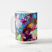 Farbenfrohe Retro Romantische BlumenCollage Kaffeetasse (Vorderseite Links)