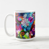 Farbenfrohe Retro Romantische BlumenCollage Kaffeetasse (Links)