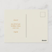 Farbenfrohe Retro Rosa florale Happy Birthday Postkarte (Rückseite)