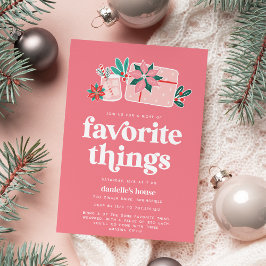 Farbenfrohe Retro Rosa Urlaub Lieblingsessen Party Einladung