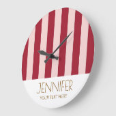 Farbenfrohe Retro Rote Farbe Moderne Streifen Große Wanduhr (Winkel)