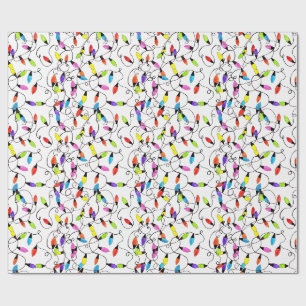 Farbenfrohe Retro-Saitenleuchten Geschenkpapier