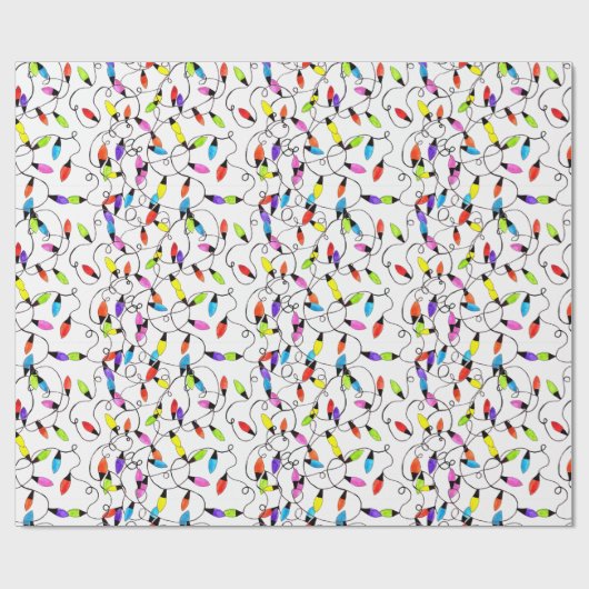 Farbenfrohe Retro-Saitenleuchten Geschenkpapier (Flach)
