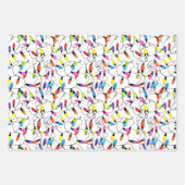 Farbenfrohe Retro-Saitenleuchten Geschenkpapier Set (Vorderseite 3)