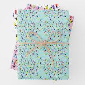 Farbenfrohe Retro-Saitenleuchten Geschenkpapier Set (Beispiel)