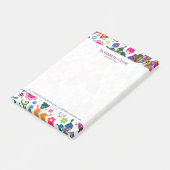 Farbenfrohe Retro-Schmetterlinge & Blume Muster Post-it Klebezettel (angewinkelt)