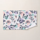 Farbenfrohe Retro-Schmetterlinge Muster. Badhandtuch Set (Handtuch)