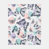 Farbenfrohe Retro-Schmetterlinge Muster. Fleecedecke (Vorderseite)