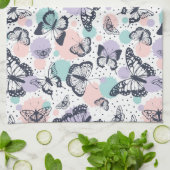 Farbenfrohe Retro-Schmetterlinge Muster. Geschirrtuch (Gefaltet)