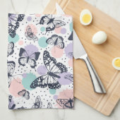 Farbenfrohe Retro-Schmetterlinge Muster. Geschirrtuch (Viertel Falte)